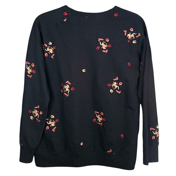 Como Vintage Black Crew Neck Sweater with Red and Yellow Accents - Picture 3 of 6